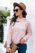 Load image into Gallery viewer, Horizontal Stripe Raglan Sleeve Hoodie