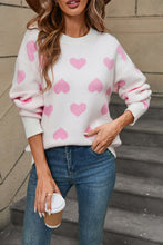 Load image into Gallery viewer, Angel Wings Heart Round Neck Long Sleeve Sweater