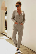 Load image into Gallery viewer, Buttoned Drop Shoulder Pocket Jumpsuit