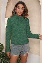 Load image into Gallery viewer, Asymmetrical Neck Long Sleeve Pullover Sweater