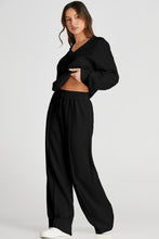 Load image into Gallery viewer, V-Neck Long Sleeve Top and Pants Active Set