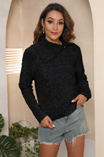 Load image into Gallery viewer, Asymmetrical Neck Long Sleeve Pullover Sweater