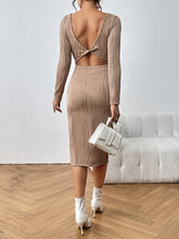Load image into Gallery viewer, Honey Long Sleeve Slit Midi Dress