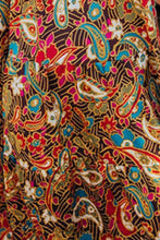 Load image into Gallery viewer, Printed Surplice Lantern Sleeve Midi Dress