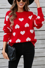 Load image into Gallery viewer, Angel Wings Heart Round Neck Long Sleeve Sweater