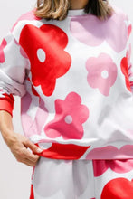 Load image into Gallery viewer, Flower Round Neck Long Sleeve Top and Pants Lounge Set