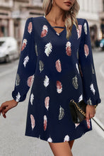 Load image into Gallery viewer, Feather Print V-Neck Dress