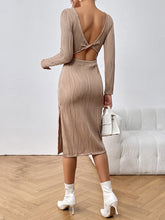 Load image into Gallery viewer, Honey Long Sleeve Slit Midi Dress