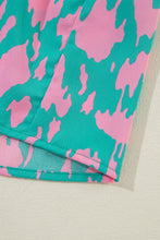 Load image into Gallery viewer, Smocked Printed Tie Neck Long Sleeve Dress