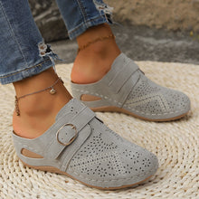 Load image into Gallery viewer, Suede Round Toe Wedge Sandals
