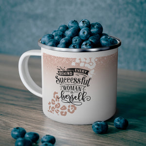 Behind Every Successful Woman Enamel Inspiration Mug