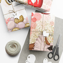 Load image into Gallery viewer, Birthday Girl Wrapping Paper (Black Girl Design) 30 x 144