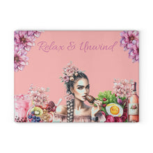 Load image into Gallery viewer, Glass Cutting &amp; Cheese Board (Relax &amp; Unwind)