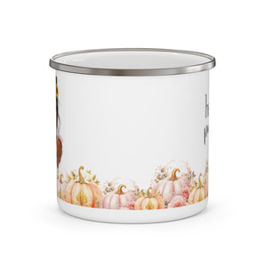 "Hello Pumpkin" Enamel Coffee Mug