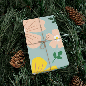 Blue Floral Gift Wrap