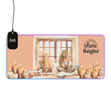 Load image into Gallery viewer, &quot;Shine Bright&quot; Large Phone Charging Mouse Desk Pad (White Girl Design