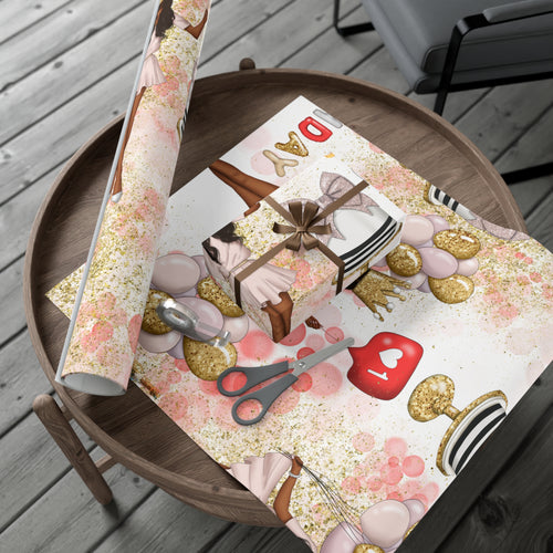 Birthday Girl Wrapping Paper (Black Girl Design) 30 x 144