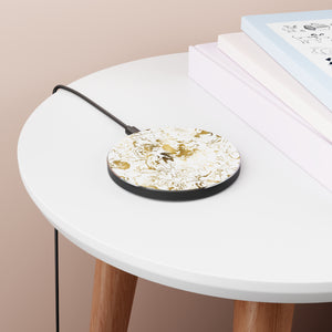 "Gold & White Marble" Wireless Charger