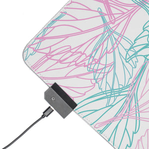 Butterflies and Leaves Wireless Charging LED Gaming Mouse Pad