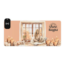 Load image into Gallery viewer, &quot;Shine Bright&quot; Large Phone Charging Mouse Desk Pad (White Girl Design