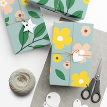 Load image into Gallery viewer, Blue Floral Gift Wrap