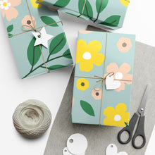 Load image into Gallery viewer, Blue Floral Gift Wrap