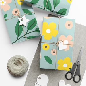 Blue Floral Gift Wrap