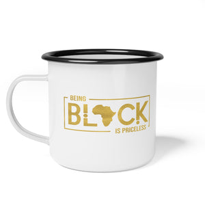 "Being Black Is Priceless" Enamel Mug