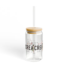 Load image into Gallery viewer, &quot;Created&quot; 16 oz Glass w / Bamboo lid and Straw