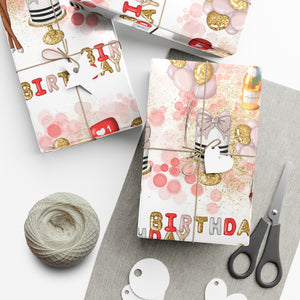 "White"  Wrapping Paper (Black Girl Design)