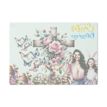 Load image into Gallery viewer, Glass Cutting &amp; Cheese Board (Easter Blessings)