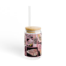 Load image into Gallery viewer, &quot;She Designed The Life She Loved&quot;  16 oz Glass w /Lid &amp; Straw