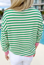 Load image into Gallery viewer, Striped Round Neck Long Sleeve Sweatshirt