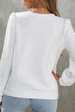 Load image into Gallery viewer, Textured Round Neck Long Sleeve Top