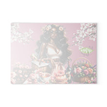 Load image into Gallery viewer, Glass Cutting or Cheese Board (Pink Spring)