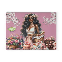 Load image into Gallery viewer, Glass Cutting or Cheese Board (Pink Spring)