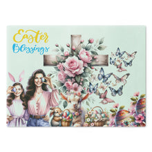 Load image into Gallery viewer, Glass Cutting &amp; Cheese Board (Easter Blessings)