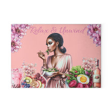 Load image into Gallery viewer, Glass Cutting &amp; Cheese Board (Relax &amp; Unwind)