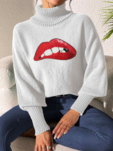 Load image into Gallery viewer, Lip Turtleneck Long Sleeve Sweater