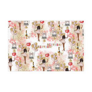 "White"  Wrapping Paper (Black Girl Design)