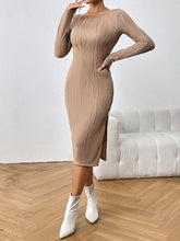 Load image into Gallery viewer, Honey Long Sleeve Slit Midi Dress