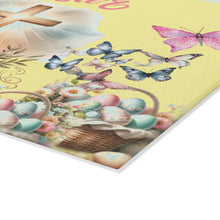 Load image into Gallery viewer, Glass Cutting &amp; Cheese  Board (Happy Easter &quot;He Is Risen&quot;)