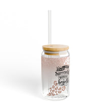 Load image into Gallery viewer, &quot;Behind Every Successful Woman&quot; 16oz Glass with Bamboo Lid and Straw