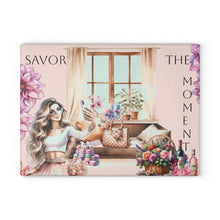 Load image into Gallery viewer, Glass Cutting &amp; Cheese Board (Savor The Moment)