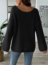Load image into Gallery viewer, Flower Round Neck Long Sleeve Sweater
