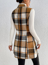 Load image into Gallery viewer, Honey Plaid Lapel Collar Vest