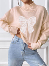 Load image into Gallery viewer, Bow Turtleneck Long Sleeve Sweater