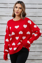 Load image into Gallery viewer, Angel Wings Heart Round Neck Long Sleeve Sweater