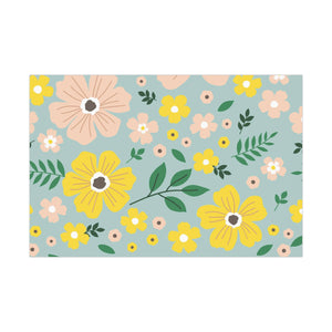 Blue Floral Gift Wrap