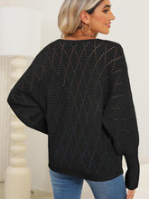 Load image into Gallery viewer, Lace Detail V-Neck Long Sleeve Sweater